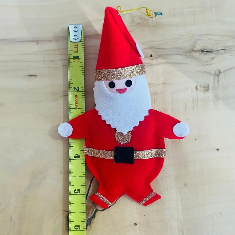 Vtg Retro 50s Japan Felt Santa Claus Christmas Ornament MCM Nostalgic Novelty